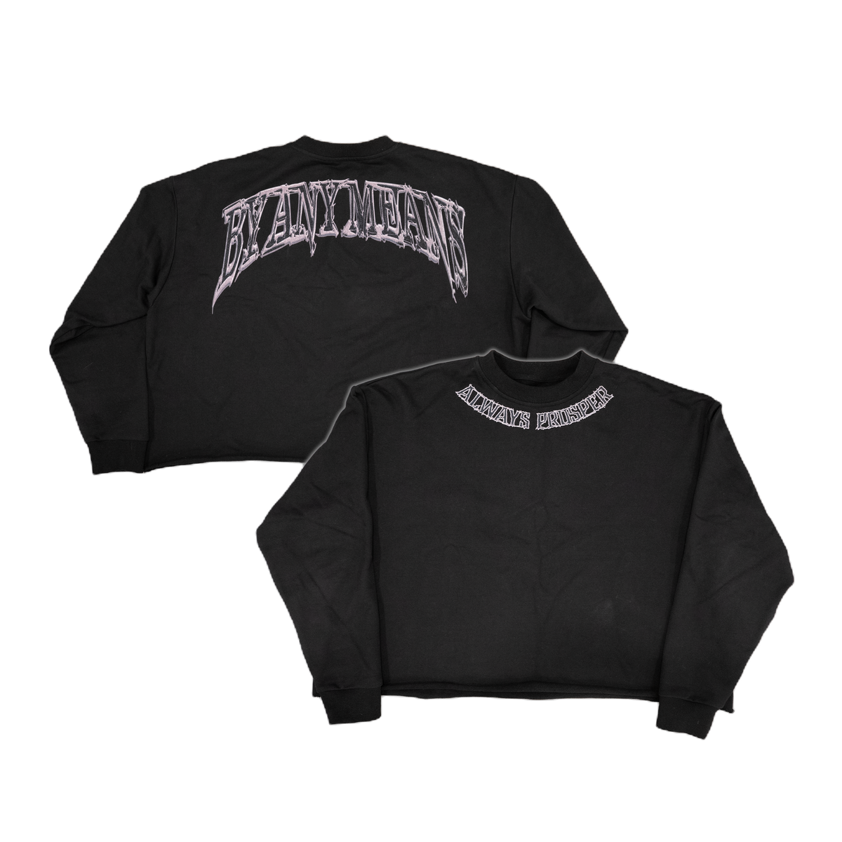 By Any Means black sweater from the Always Prosper Collection Bundle, front and back