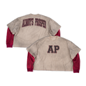 AP University off-white and oxide pink double-panel longsleeve from the Always Prosper Collection Bundle, front and back