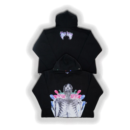 Always Prosper The Skelly heavyweight black hoodie