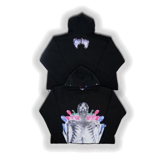 Always Prosper The Skelly heavyweight black hoodie