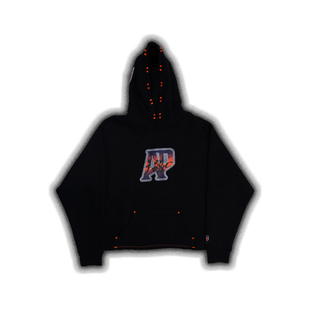 Always Prosper Jack-O-Lantern heavyweight hoodie in midnight black