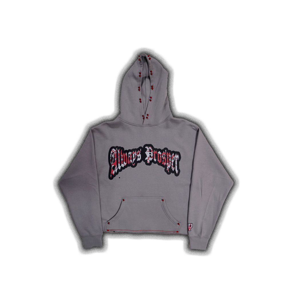 Always Prosper Scream heavyweight hoodie in stone grey
